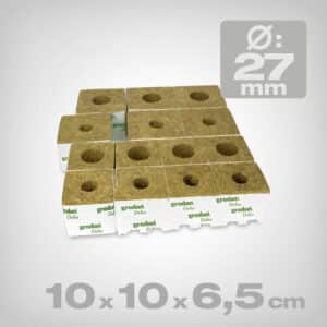 Grodan Delta Kulturblock, 10x10x6,5cm, ø 27mm
