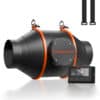 100mm Inline-Kanalventilator mit Temperatur- und Feuchtigkeitsregler
