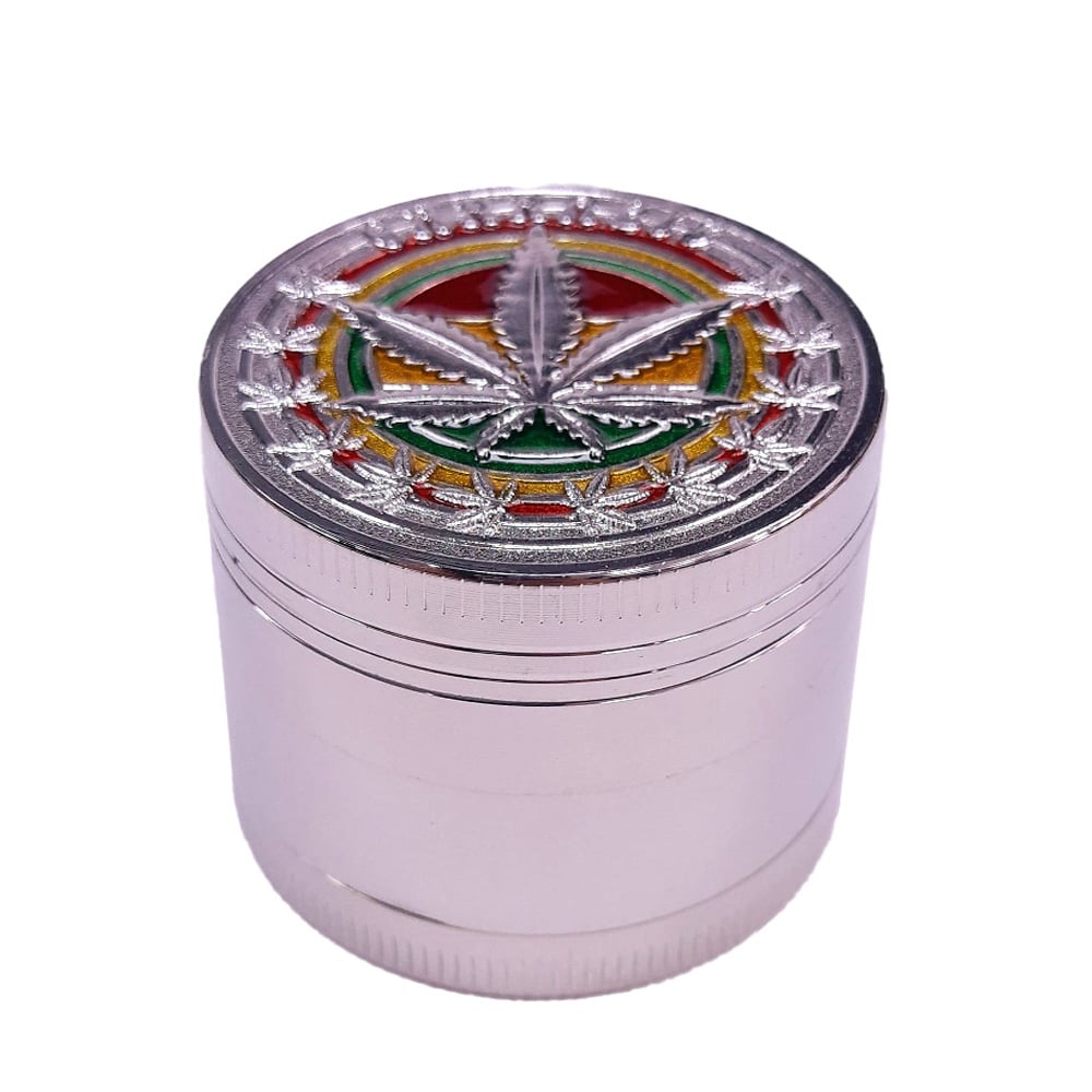 Grinder Pollinator Metal Rasta Silver 52 mm