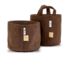RootPouch Stofftopf Braun - Mit Griff