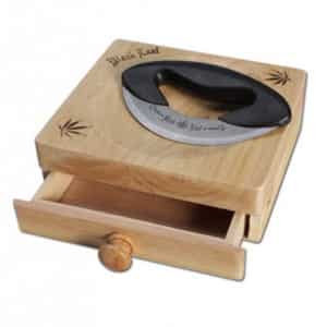 Schneidebrett mit Messer & Schublade Black Leaf 17 cm x 16 cm x 5 cm