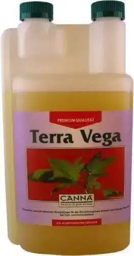 Canna Terra Vega 1 Liter. Innovativer Erdenflüssigdünger für ein kraftvolles Pflanzenwachstum auf mineralischer Basis.