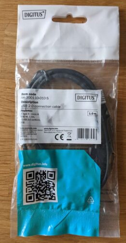 Digitus USB 2.0 Kabel Typ A auf Micro B AK-300110-010-S NEU